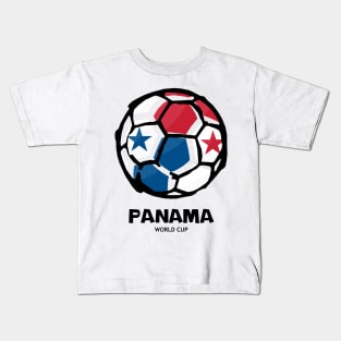 Panama Football Country Flag Kids T-Shirt